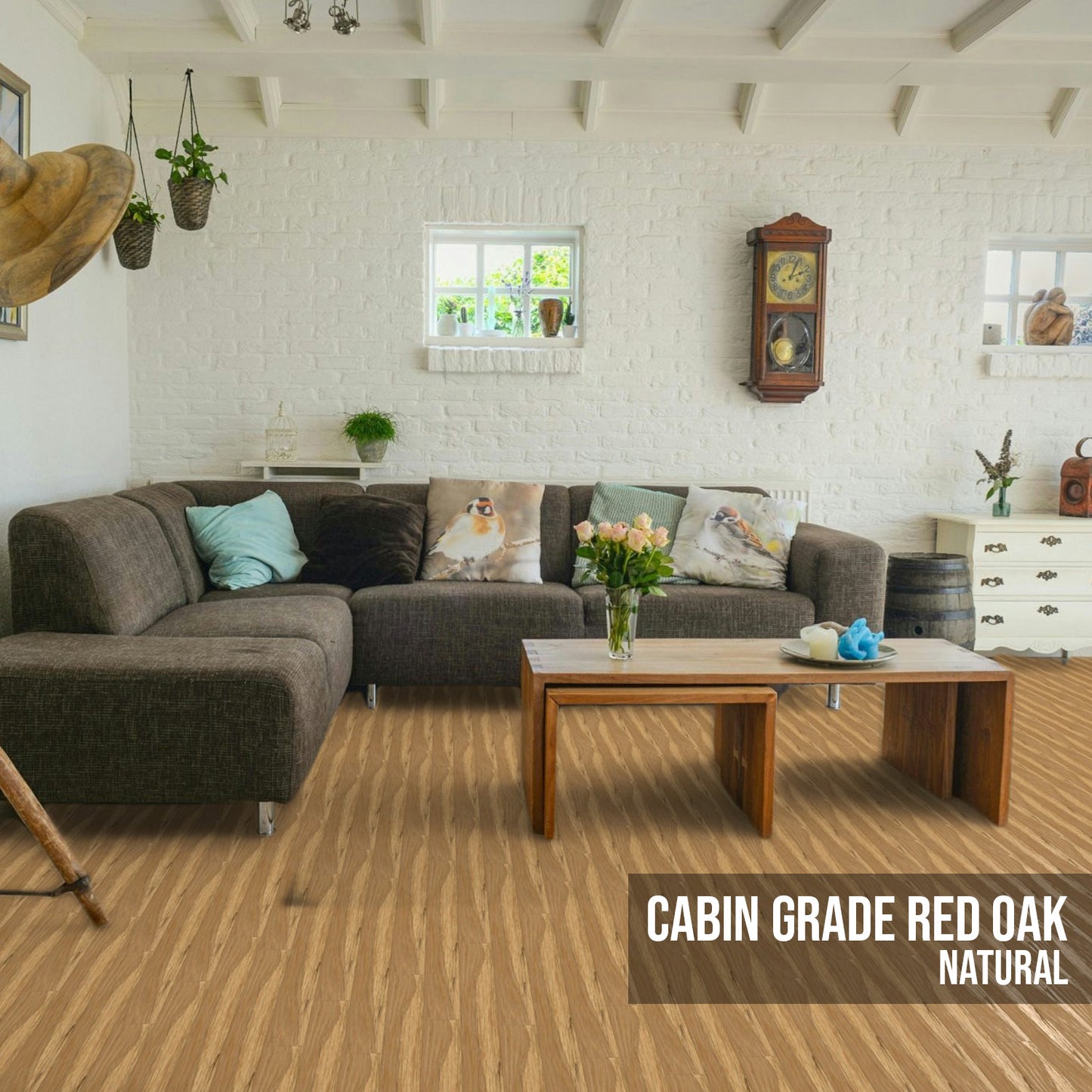 Solid Smooth Cabin Grade Red Oak Natural 3 1/4" x 3/4" 25 SF/CTN